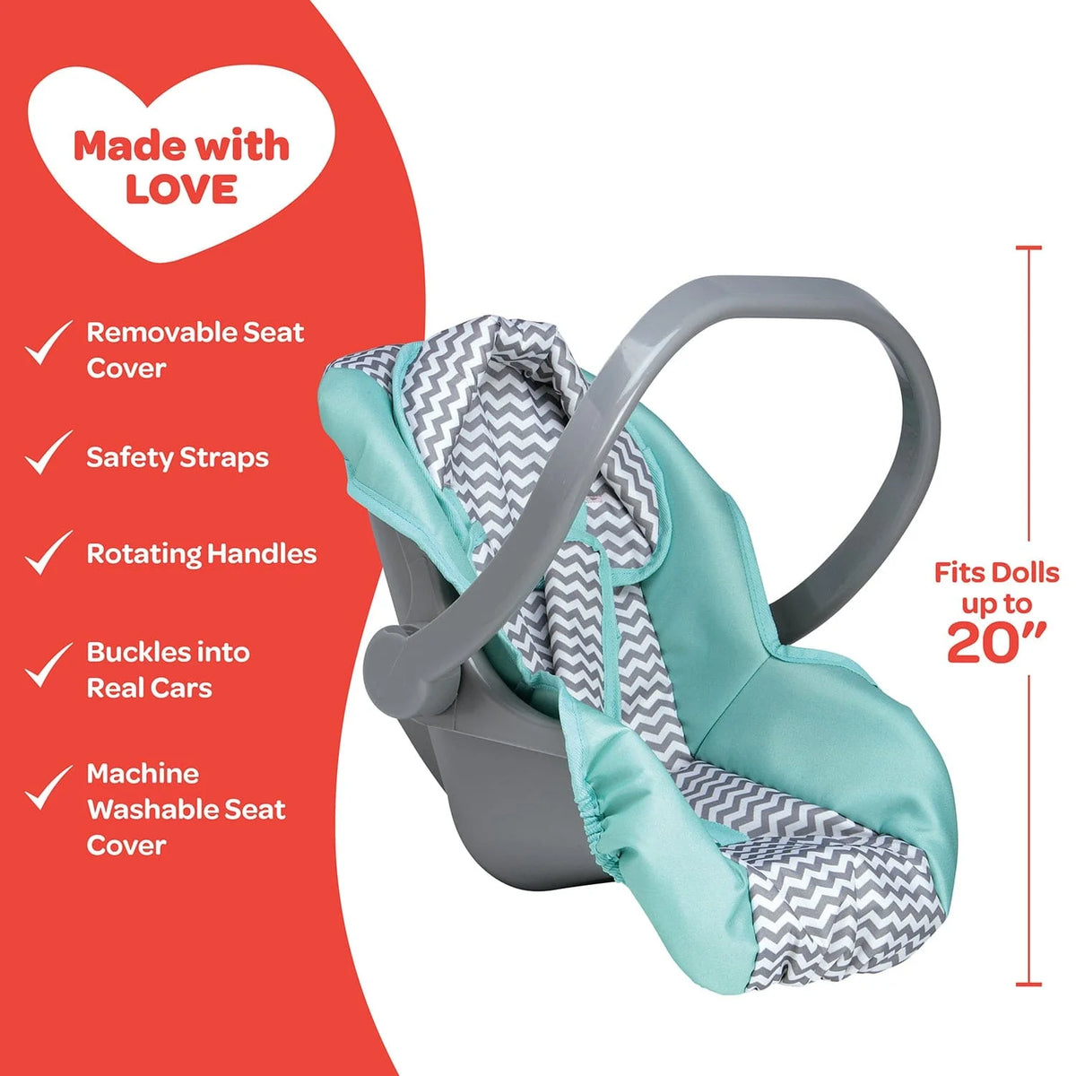 Adora Zig Zag Rainbow Doll Car Seat Carrier Noggin Factory Toy Shop