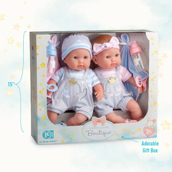Berenguer Boutique Baby Doll Twins Gift Set