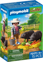 Farmer with Pot Bellied Pig
