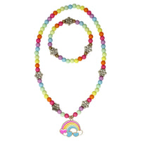 Daisy Rainbow Necklace and Bracelet Set
