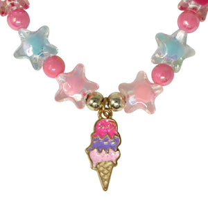 Ice Cream Charm Necklace and Bracelet Set