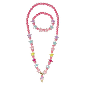 Ice Cream Charm Necklace and Bracelet Set