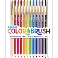 Color Brush Watercolor Pencil & Paintbrush Set of 12