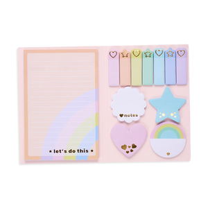 Side Notes Sticky Tab Notes Set - Pastel Rainbow