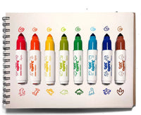 Jumbo Jots: Dual Tip Cone & Stamp Markers - Dinosaur
