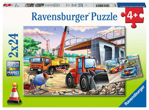 Construction & Cars 2 x 24 Piece Puzzles