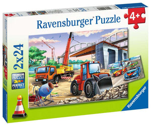 Construction & Cars 2 x 24 Piece Puzzles