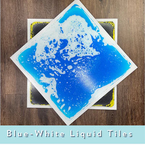 Liquid Floor Tile - Blue/White