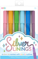 Silver Lining Colorful Outlines Markers - Set of 6
